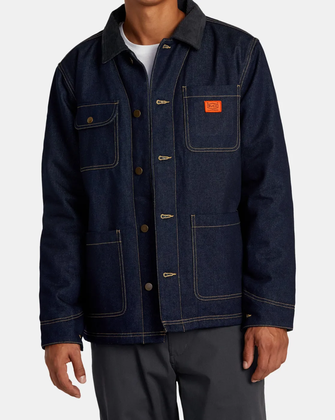 RVCA CHAINMAIL CHORE COAT II Blue Rinse New
