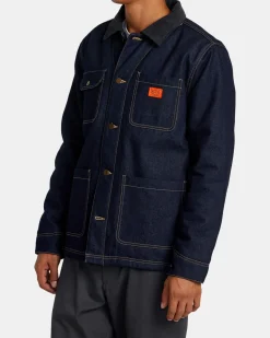 RVCA CHAINMAIL CHORE COAT II Blue Rinse New