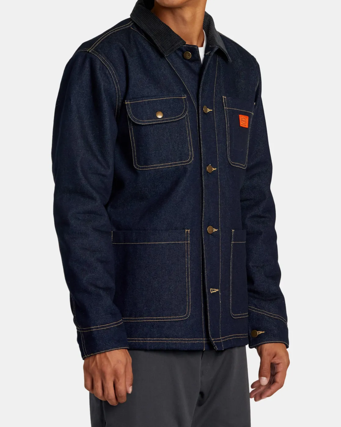 RVCA CHAINMAIL CHORE COAT II Blue Rinse New
