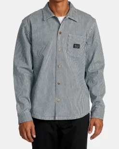 RVCA Chainmail Hickory Long Sleeve Overshirt Hot