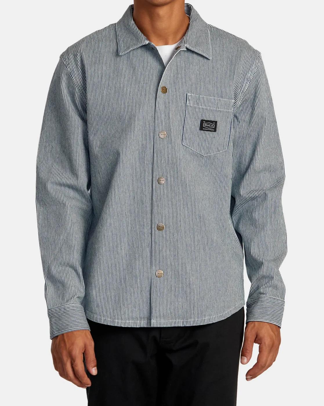 RVCA Chainmail Hickory Long Sleeve Overshirt Hot