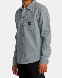 RVCA Chainmail Hickory Long Sleeve Overshirt Hot