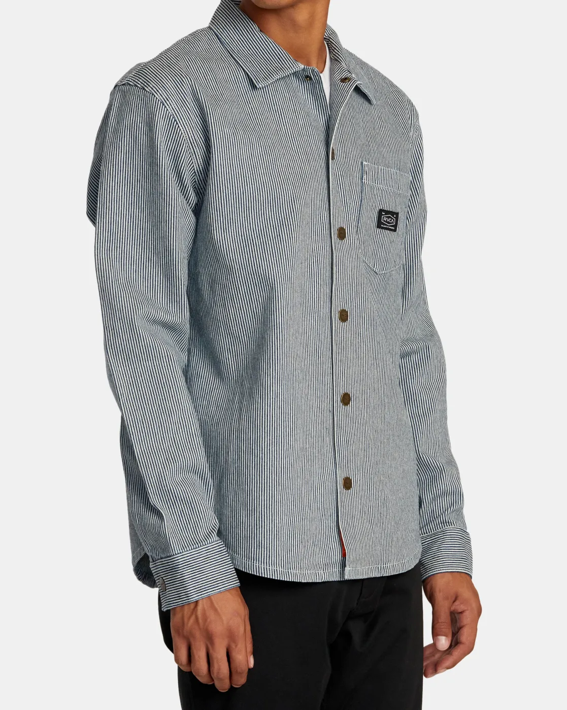 RVCA Chainmail Hickory Long Sleeve Overshirt Hot