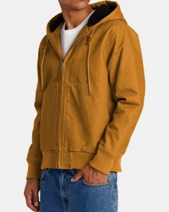 RVCA CHAINMAIL SHERPA LINED JACKET Camel Best