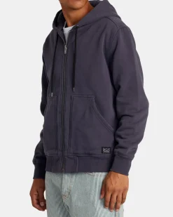 RVCA CHAINMAIL ZIP-UP HOODED SWEATSHIRT Ink Best