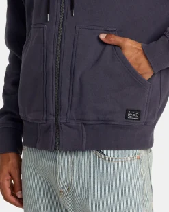 RVCA CHAINMAIL ZIP-UP HOODED SWEATSHIRT Ink Best