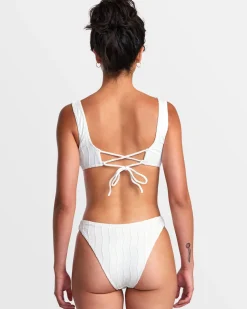RVCA CHEVY GROOVES LACEBACK BRALETTE BIKINI TOP Whisper White Online