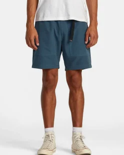 RVCA CIVIC CITY ELASTIC WAIST SHORTS Duck Blue Outlet