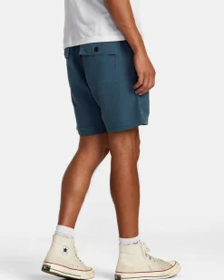 RVCA CIVIC CITY ELASTIC WAIST SHORTS Duck Blue Outlet