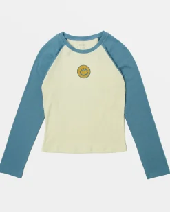 RVCA CLASSIC LONG SLEEVE TEE Coronet Blue Hot