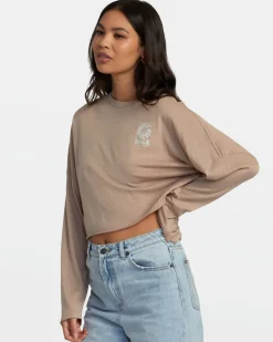 RVCA CLOUD LONG SLEEVE TEE Warm Taupe Best