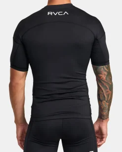 RVCA COMPRESSION TECHNICAL SHORT SLEEVE TOP Black Outlet