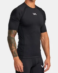 RVCA COMPRESSION TECHNICAL SHORT SLEEVE TOP Black Outlet