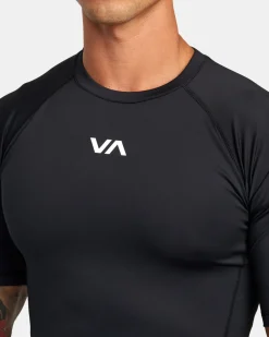 RVCA COMPRESSION TECHNICAL SHORT SLEEVE TOP Black Outlet