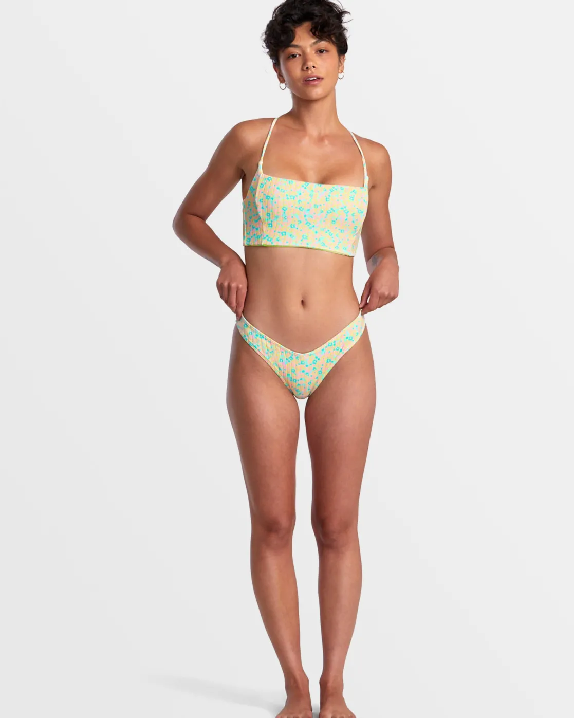 RVCA CONFETTI V-FRONT FRENCH BIKINI BOTTOMS Neon Green Online