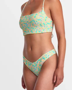 RVCA CONFETTI V-FRONT FRENCH BIKINI BOTTOMS Neon Green Online