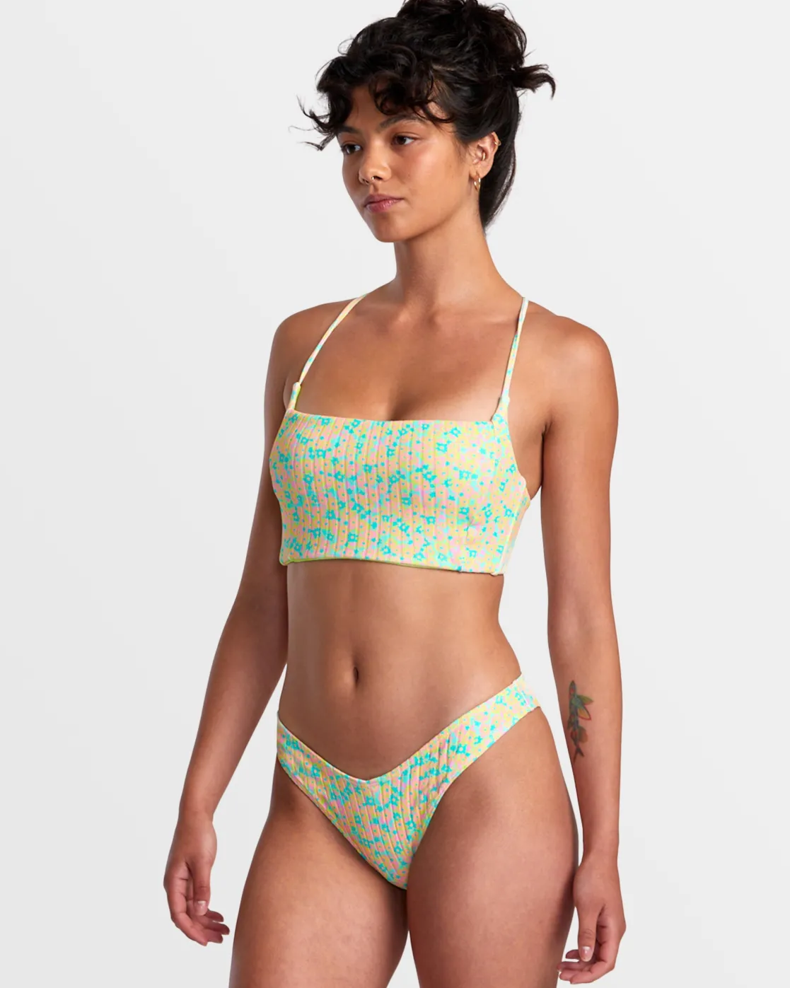 RVCA CONFETTI V-FRONT FRENCH BIKINI BOTTOMS Neon Green Online