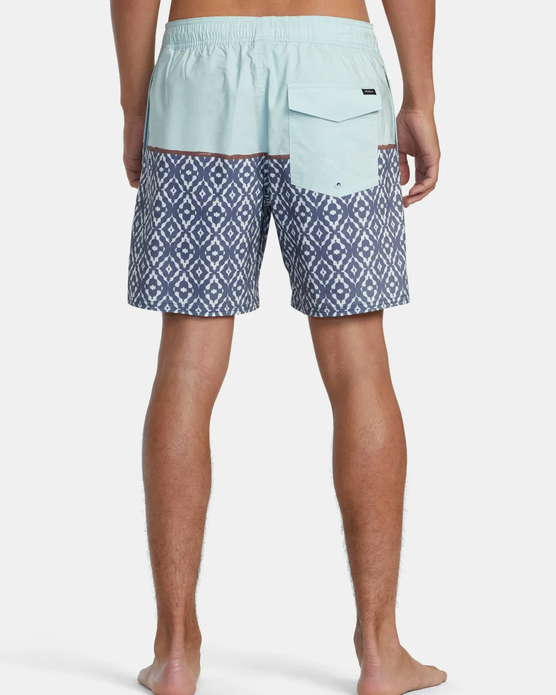 RVCA COUNTY ELASTIC WAIST 17" BOARDSHORTS Light Blue New