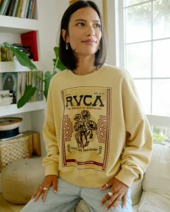 RVCA COURT CREWNECK SWEATSHIRT Sahara Sun Hot