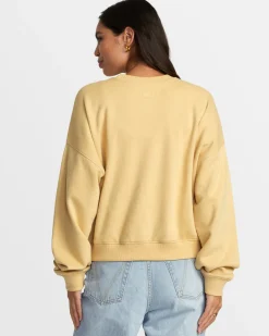 RVCA COURT CREWNECK SWEATSHIRT Sahara Sun Hot