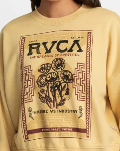 RVCA COURT CREWNECK SWEATSHIRT Sahara Sun Hot