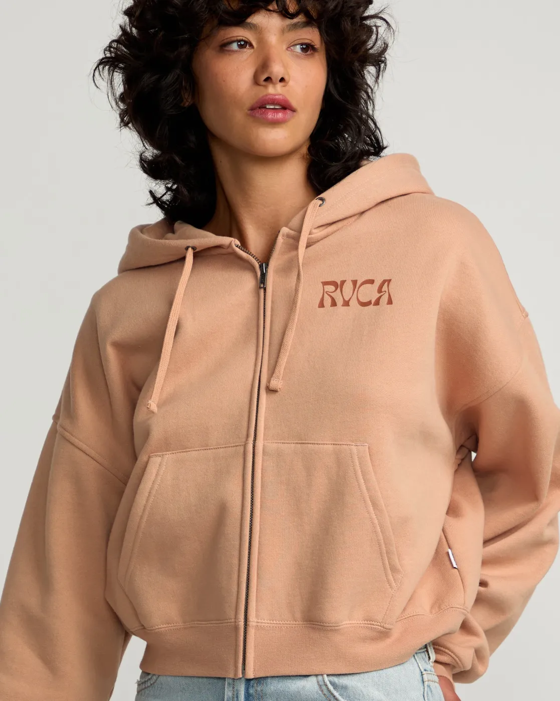RVCA COURT ZIP HOODIE Warm Taupe Best