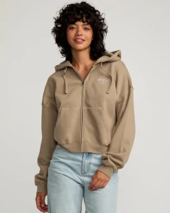 RVCA COURT ZIP HOODIE Dark Khaki Sale