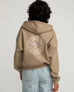 RVCA COURT ZIP HOODIE Dark Khaki Sale