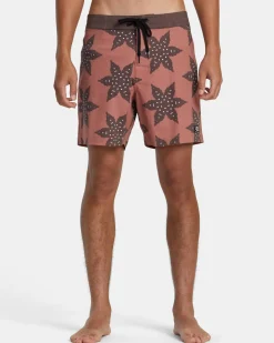RVCA CROSS UP TRUNK 16" BOARDSHORTS Seal Brown Sale