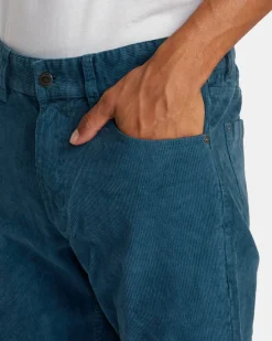 RVCA DAGGERS PIGMENT CORDUROY PANTS Duck Blue Best