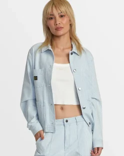 RVCA DAYSHIFT CHORE JACKET Blue Hickory Clearance