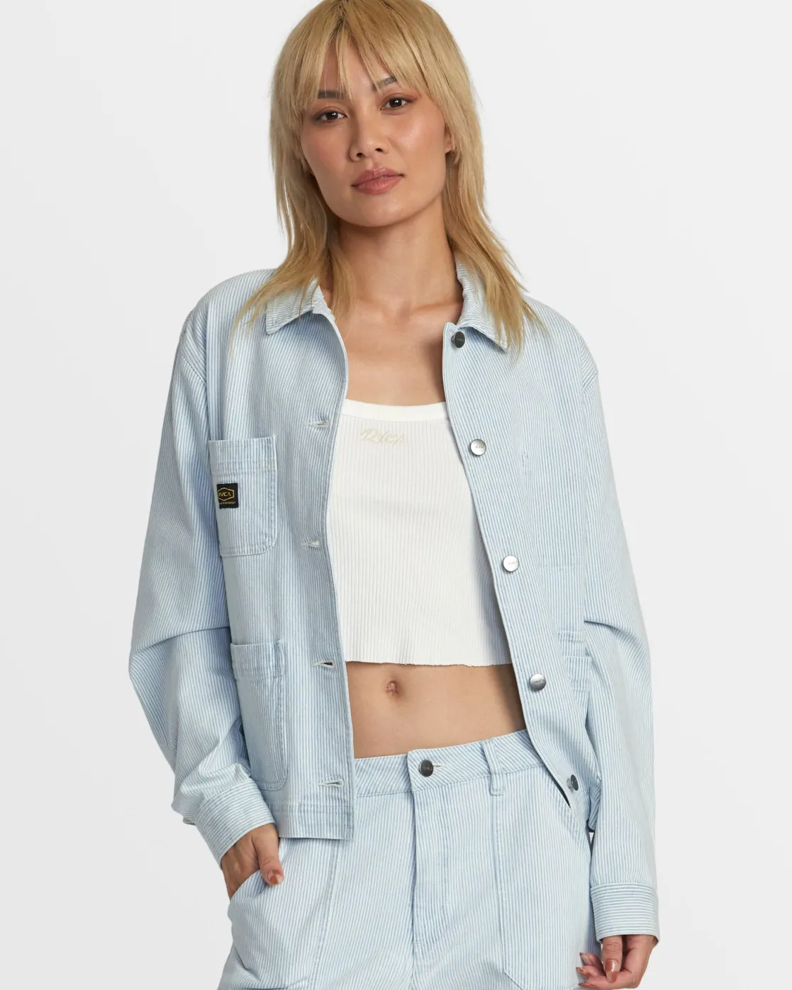 RVCA DAYSHIFT CHORE JACKET Blue Hickory Clearance