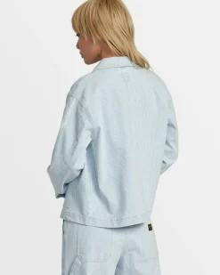 RVCA DAYSHIFT CHORE JACKET Blue Hickory Clearance