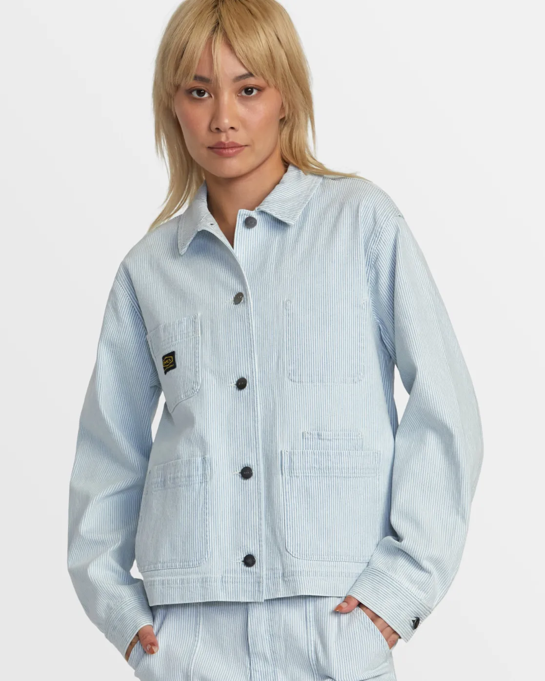 RVCA DAYSHIFT CHORE JACKET Blue Hickory Clearance