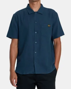RVCA DAYSHIFT COLLECTION DAYSHIFT SHORT SLEEVE SHIRT Petrol Blue Outlet