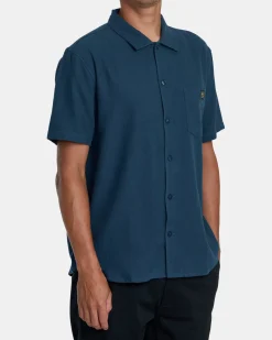 RVCA DAYSHIFT COLLECTION DAYSHIFT SHORT SLEEVE SHIRT Petrol Blue Outlet