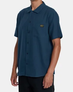 RVCA DAYSHIFT COLLECTION DAYSHIFT SHORT SLEEVE SHIRT Petrol Blue Outlet