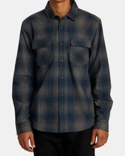 RVCA DAYSHIFT FLANNEL LONG SLEEVE TOP Smoke Clearance