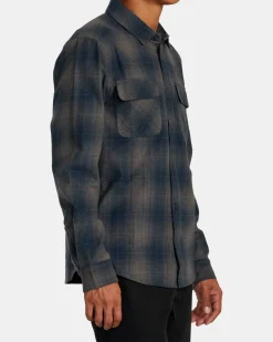RVCA DAYSHIFT FLANNEL LONG SLEEVE TOP Smoke Clearance