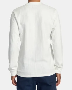 RVCA DAYSHIFT LONG SLEEVE THERMAL SHIRT Off White New