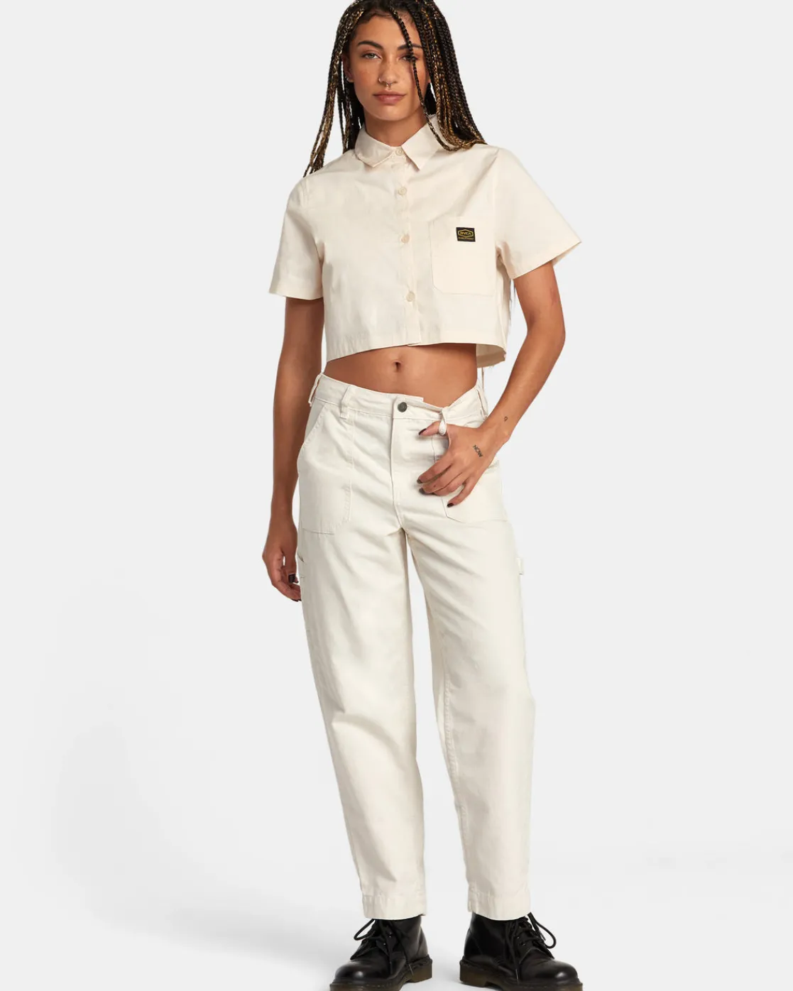 RVCA DAYSHIFT SHORT SLEEVE SHIRT Latte Outlet