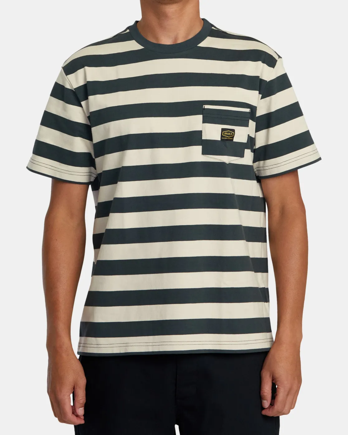 RVCA DAYSHIFT STRIPE TEE Garage Blue Clearance