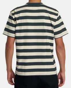 RVCA DAYSHIFT STRIPE TEE Garage Blue Clearance