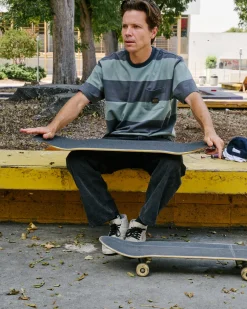 RVCA DAYSHIFT STRIPE TEE Balsam Green