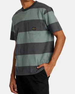 RVCA DAYSHIFT STRIPE TEE Balsam Green