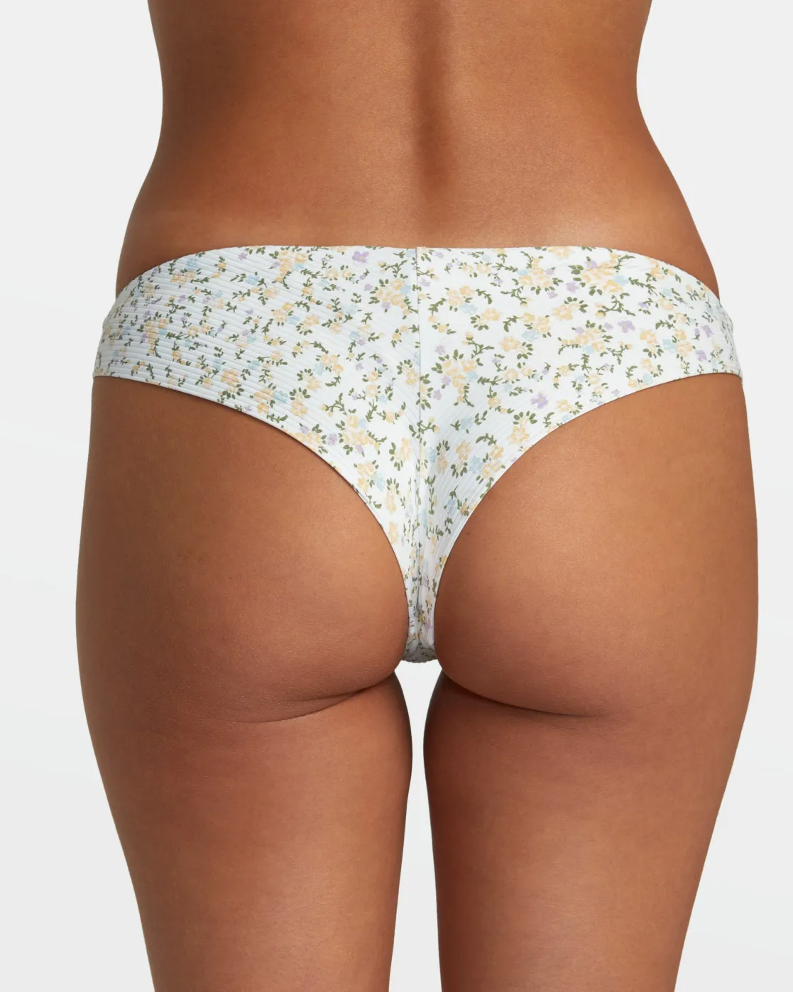 RVCA DITSY FLO MEDIUM COVERAGE BIKINI BOTTOMS Whisper White Sale