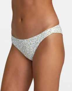 RVCA DITSY FLO MEDIUM COVERAGE BIKINI BOTTOMS Whisper White Sale
