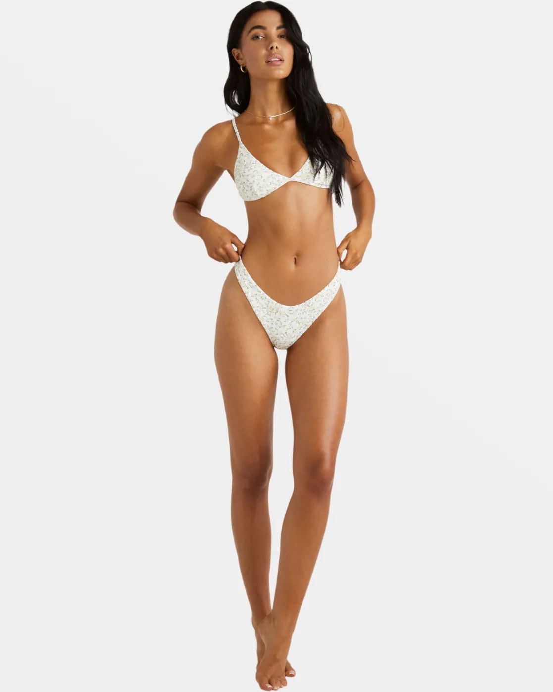 RVCA DITSY RIB TRI BIKINI TOP Whisper White Hot