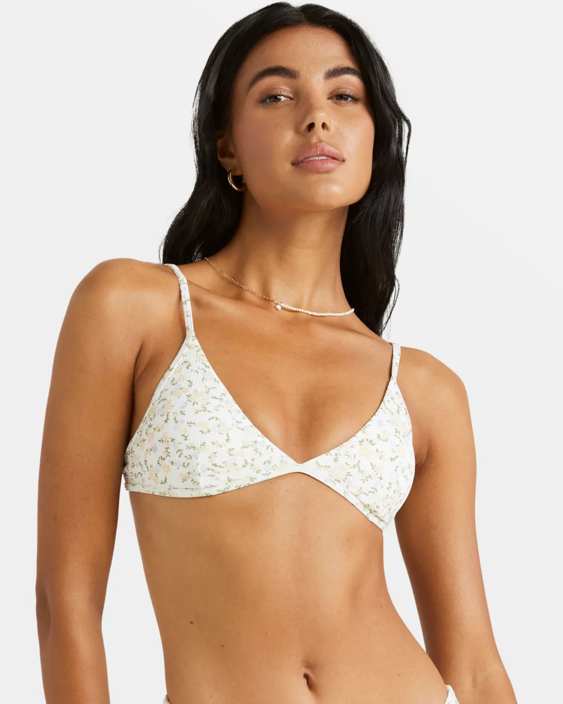 RVCA DITSY RIB TRI BIKINI TOP Whisper White Hot