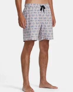 RVCA DORADO ELASTIC WAIST BOARDSHORTS 17'' Pale Mauve Sale